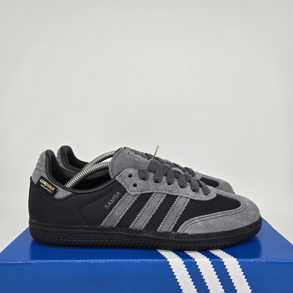 New adidas Samba OG Core Black Grey Cordura Shoes Women's Size 6 - Picture 3 of 8